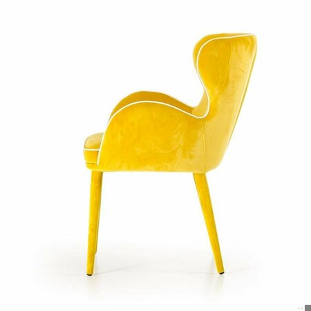 Homeroots Modern Fabric Dining Chair - Yellow 283127